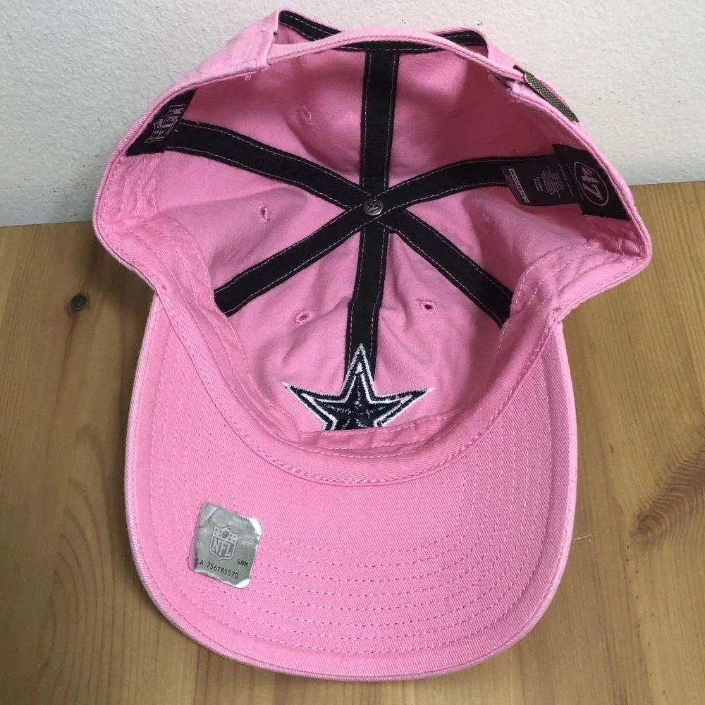 Dallas Cowboys 47 Embroidered Clean Up Cap Hat Women's Adjustable Pink